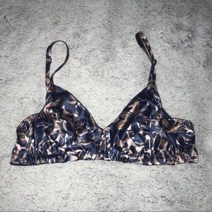 🍍Small Satin Bra Gap Body Love Amour Blue Tan Watercolor No Underwire 3/$15